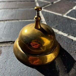 Antique Vintage Brass Hotel Desk Bell